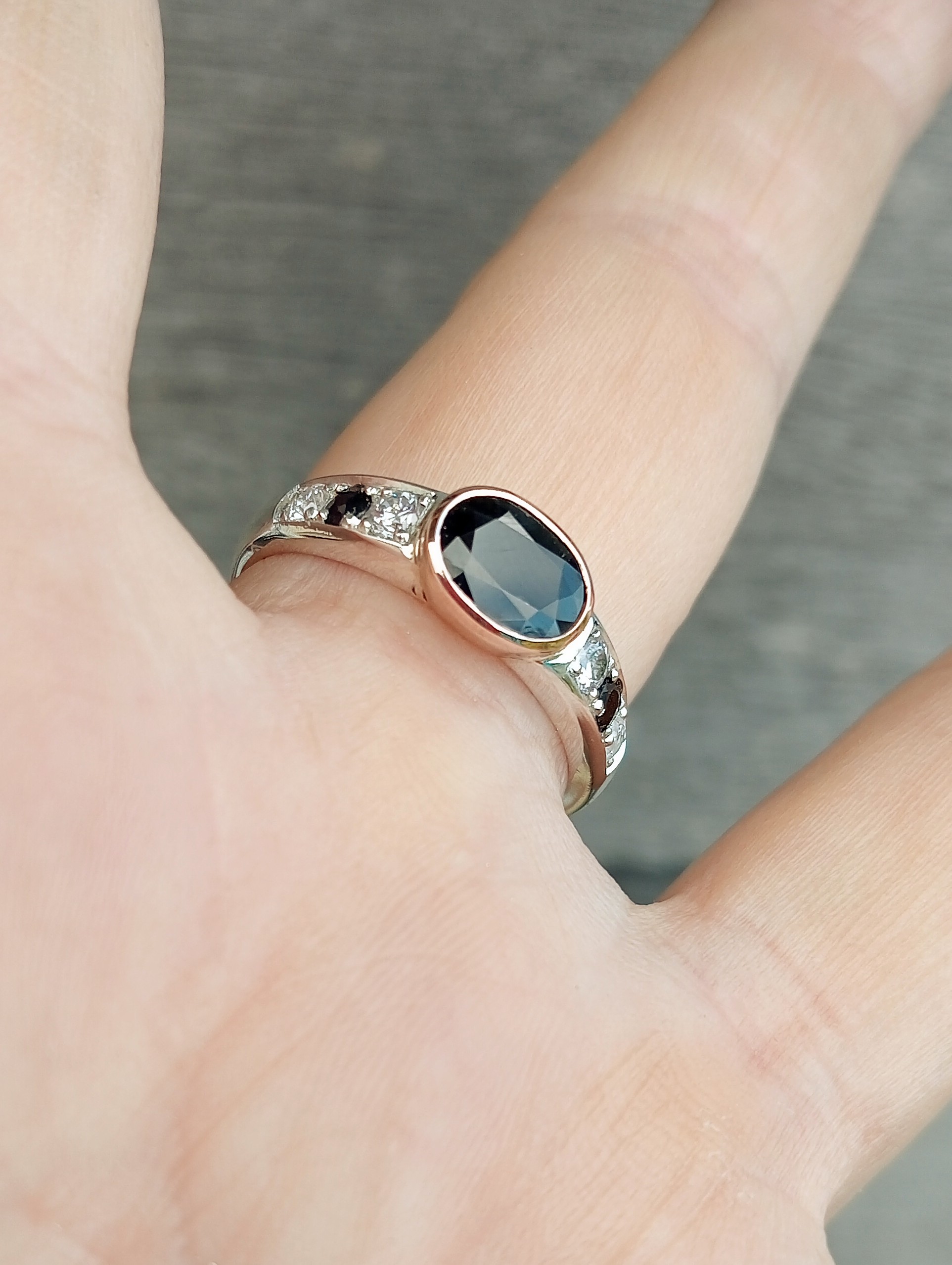 plain sapphire and diamond ring remodel
