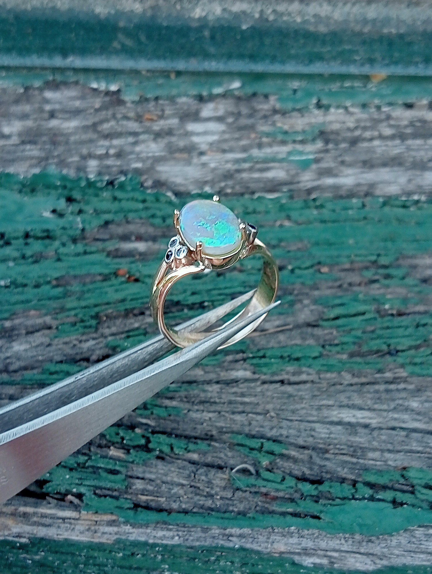 opal and diamond ring