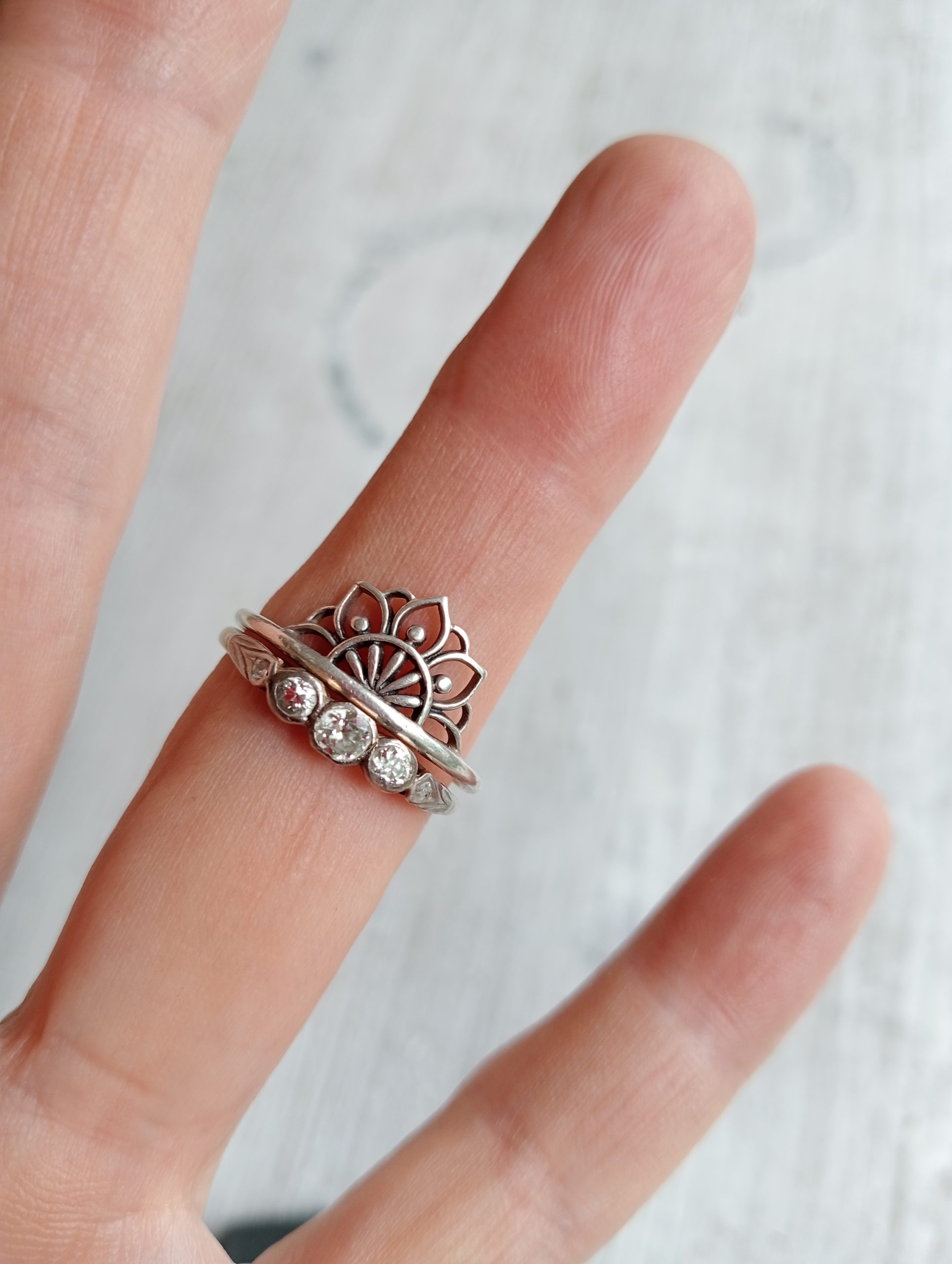 lotus ring set