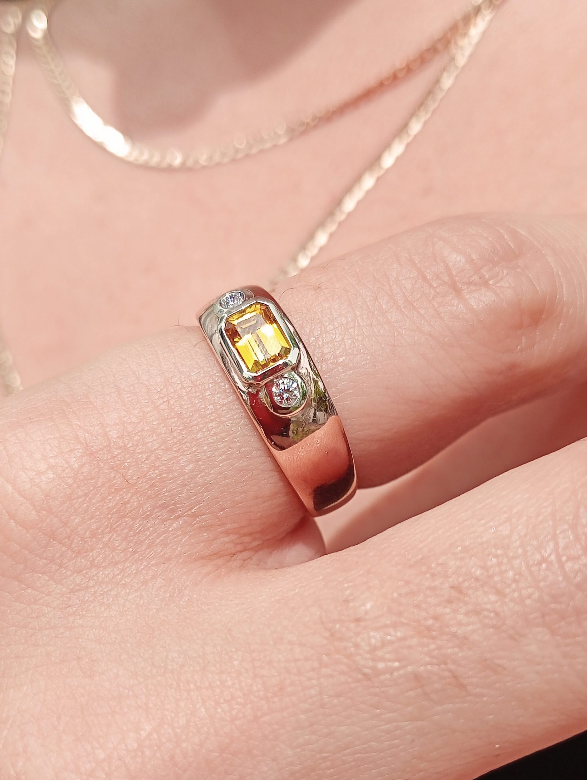 yellow sapphire and diamond ring