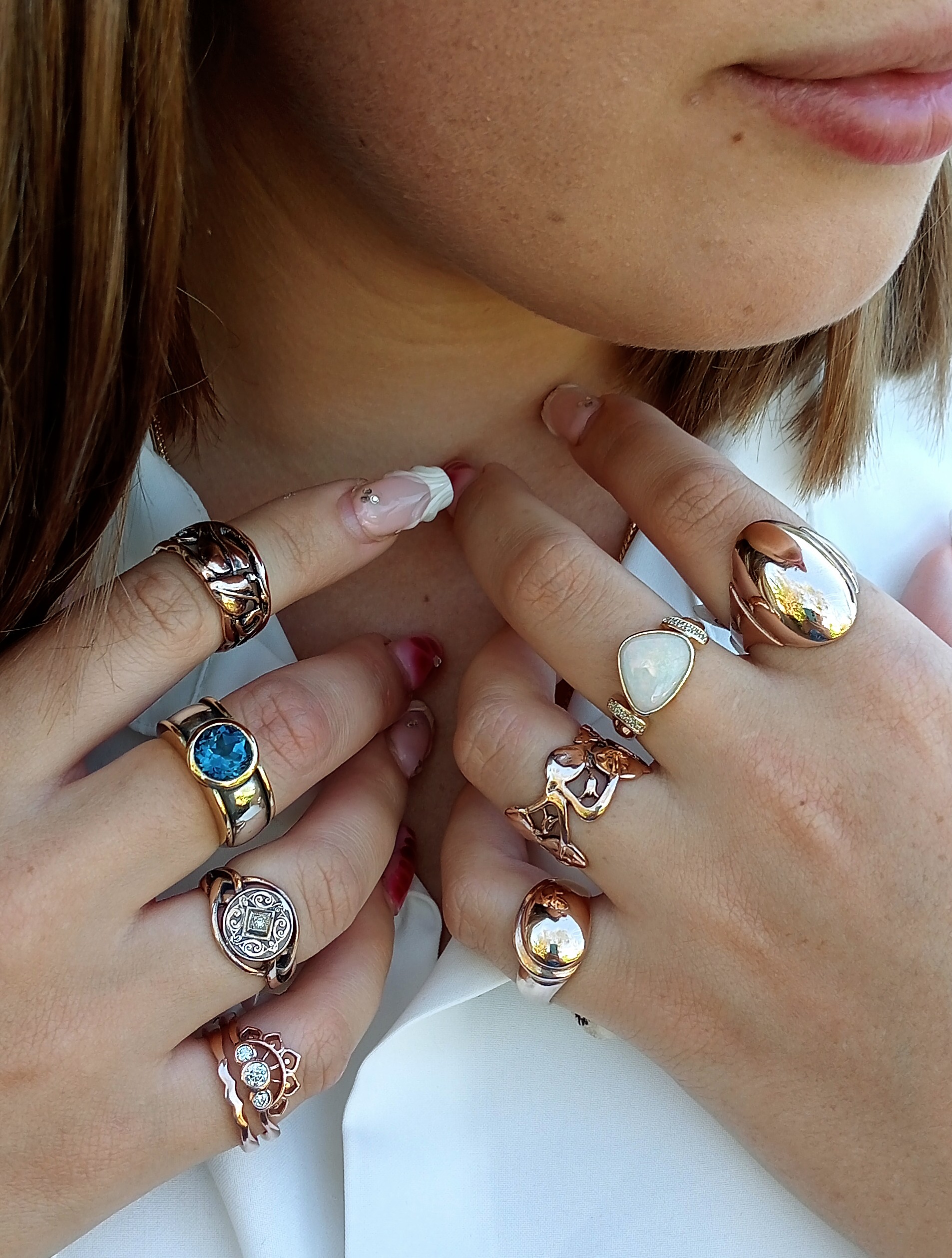 multiple handmade rings