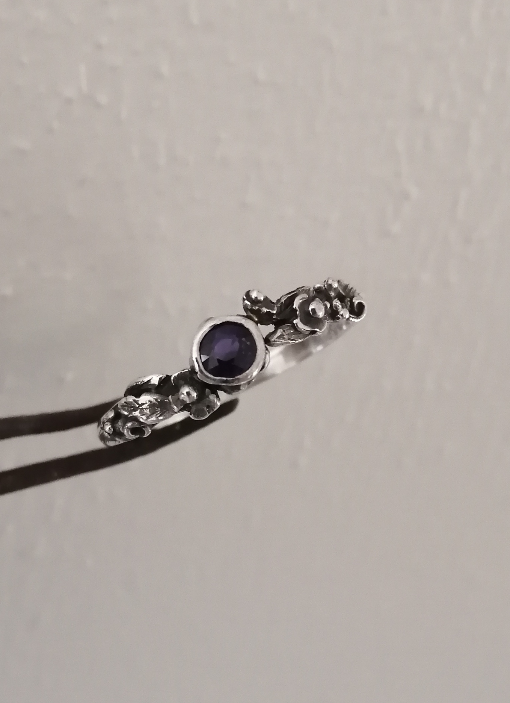 purple sapphire in sterling silver summertime ring