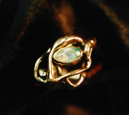 abstract ring with opal