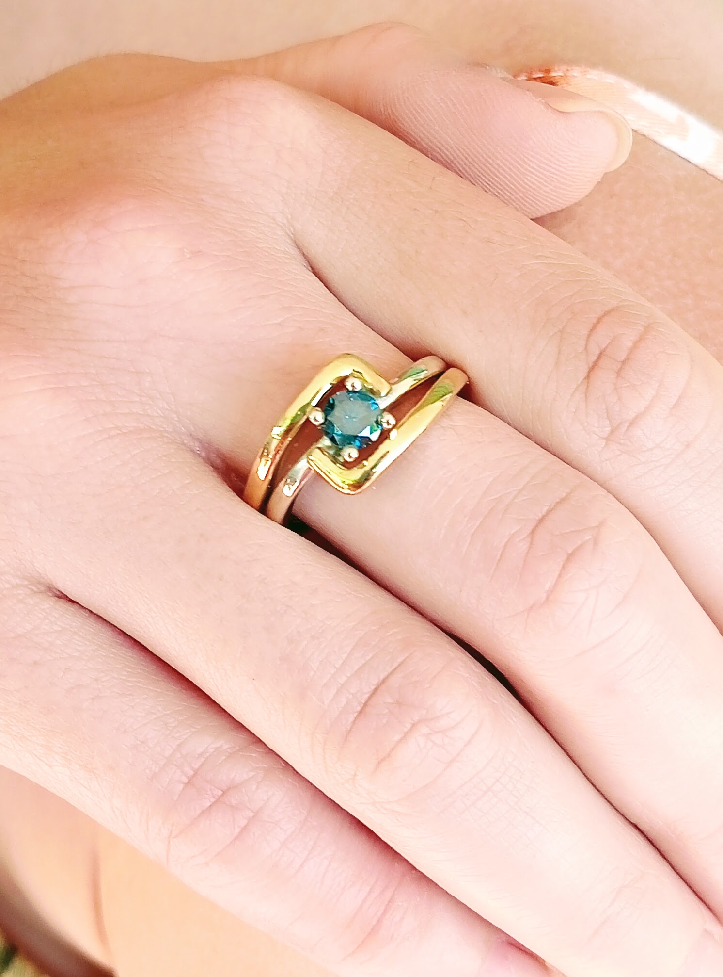 blue diamond ring